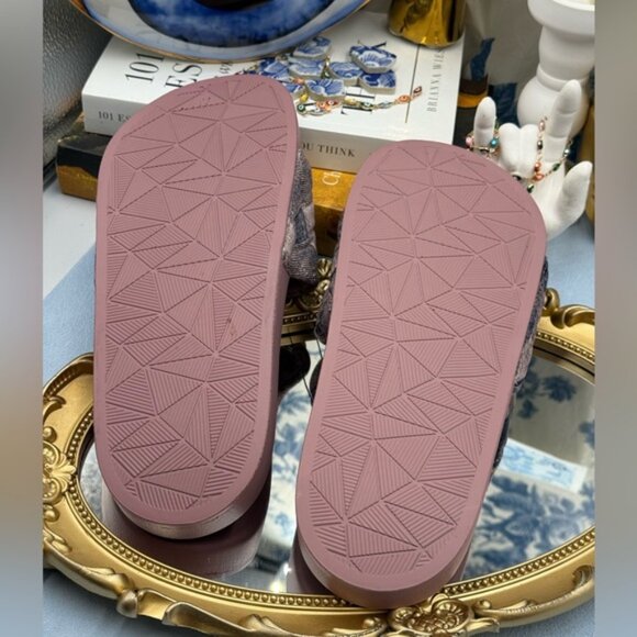 🆕 KURT GEIGER LONDON 🧿 NWOB Pink Bleach Denim Meena Eagle Slides, Sz 40 US9 - Picture 14 of 14